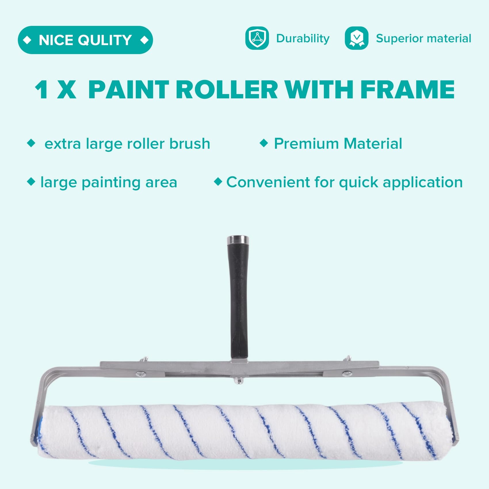 Set di 2 pennelli a rullo da 18 pezzi, in lega di alluminio, telaio a rullo, manico per pittura, strumento per parete, decorazione per la casa, supporto per attrezzi