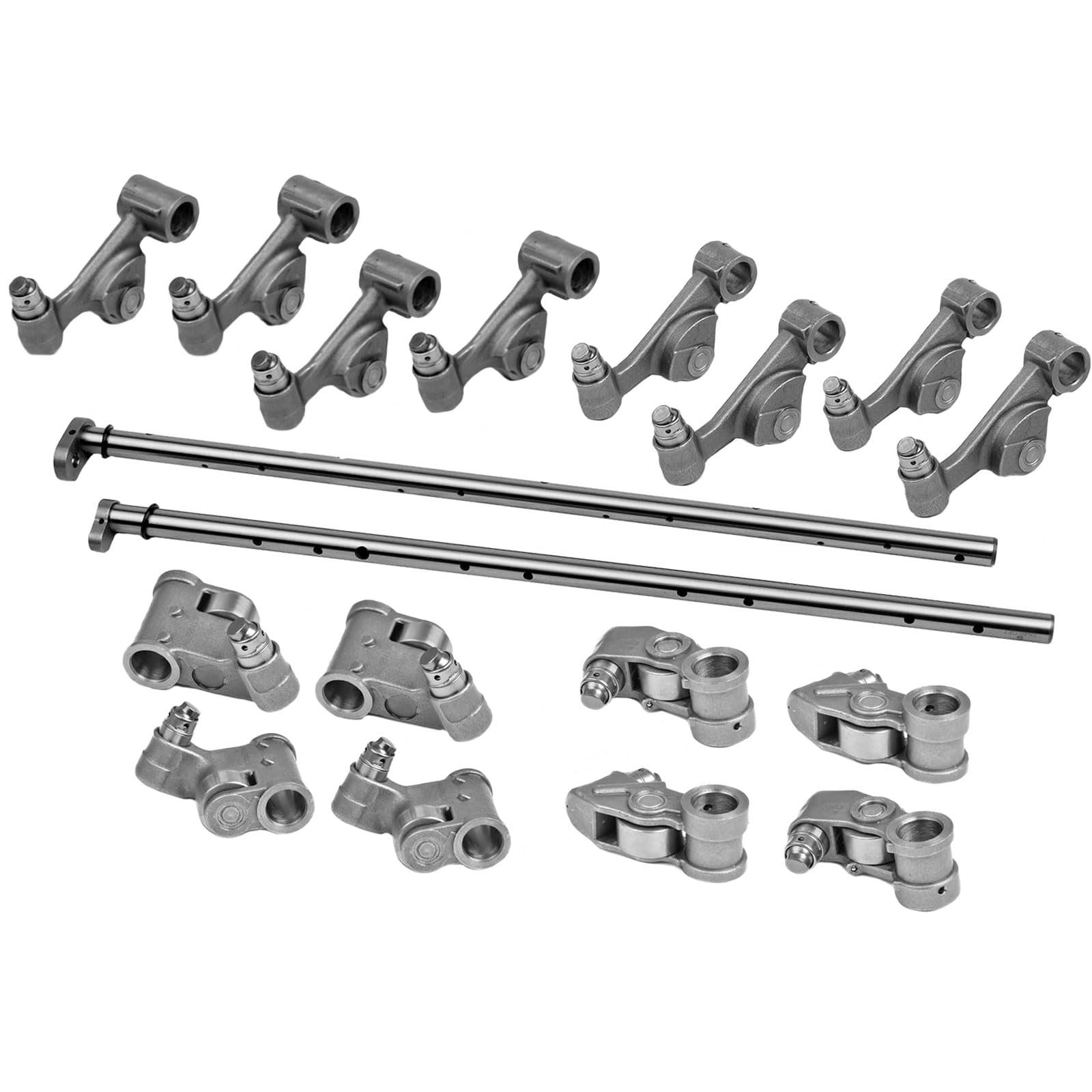 Juego completo de 2 ejes de balancín y 16 cojinetes de balancín para A3 8P, A4, B7, A6, C6, Golf 5 Plus, Passat B6, Touran I 1T, Altea XL 5P (2003-2012), pieza n.° 03G109412B y 03G109366A.