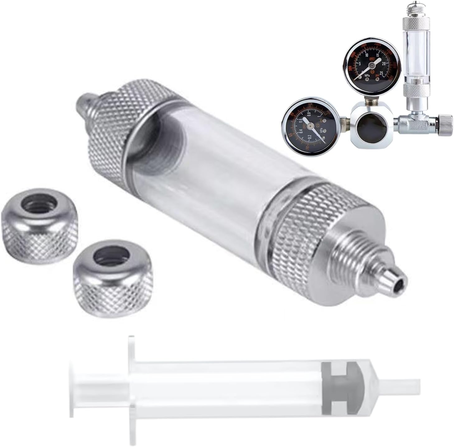 Aquarium Bubble Counter – Aluminum Alloy & Acrylic Diffuser | Backflow Prevention & Trimmer Valve | Easy-to-Use | For Aquariums, Ornamental Plants, Hydroponics &