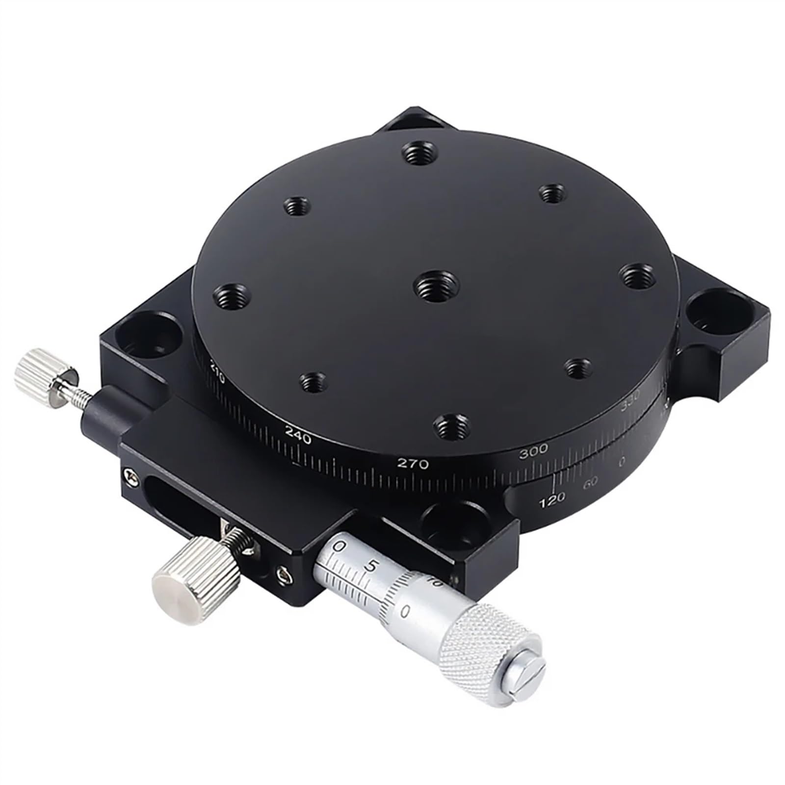 YFBCMXSKG Roller Table R Axis 125mm RS125-L Manual Sliding Table 360Degree Rotation Precision Displacement Angle Adjustment Platform Optical Micrometer