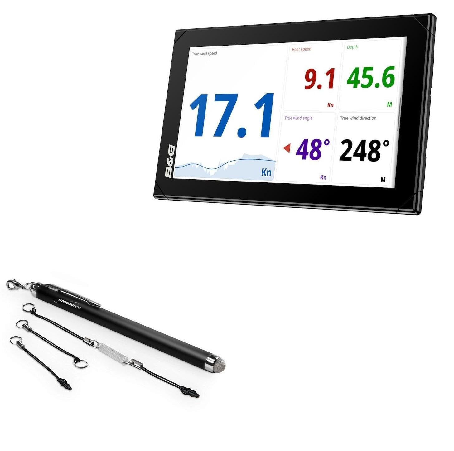 BoxWave Stylus Pen Compatible with B&G Nemesis (9 in) - EverTouch Capacitive Stylus, Fiber Tip Capacitive Stylus Pen - Jet Black