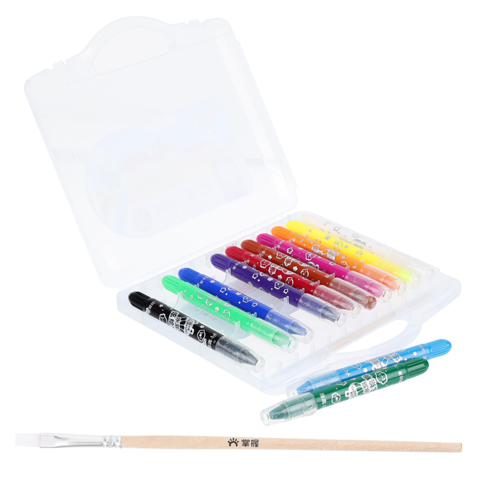 BESTonZON 12pcs Kids Crayons Set Bulk for Classroom Washable Oil Painting Stick First Drawing Crayons for Toddlers Kids