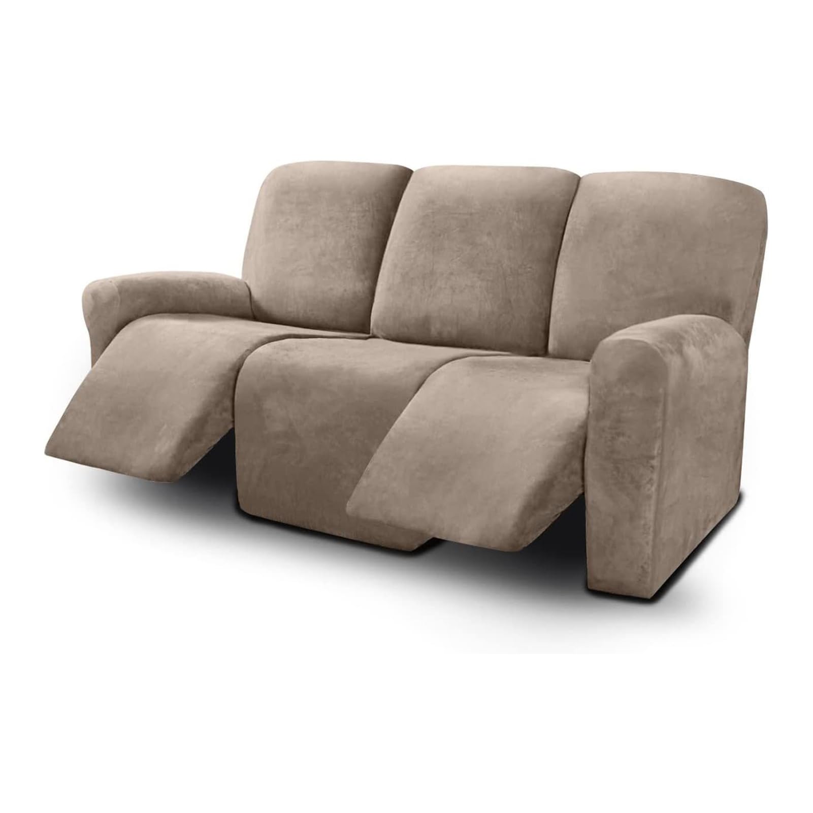 WJHDWYD 3 Seater Sofa Cover Reclining Sofa Cover 8 Pieces Stretch Sectional Sofa Slipcover for Reclining Furniture Protection 3 Sofa Slipcovers Plush Sofa Cover(Tauqe)