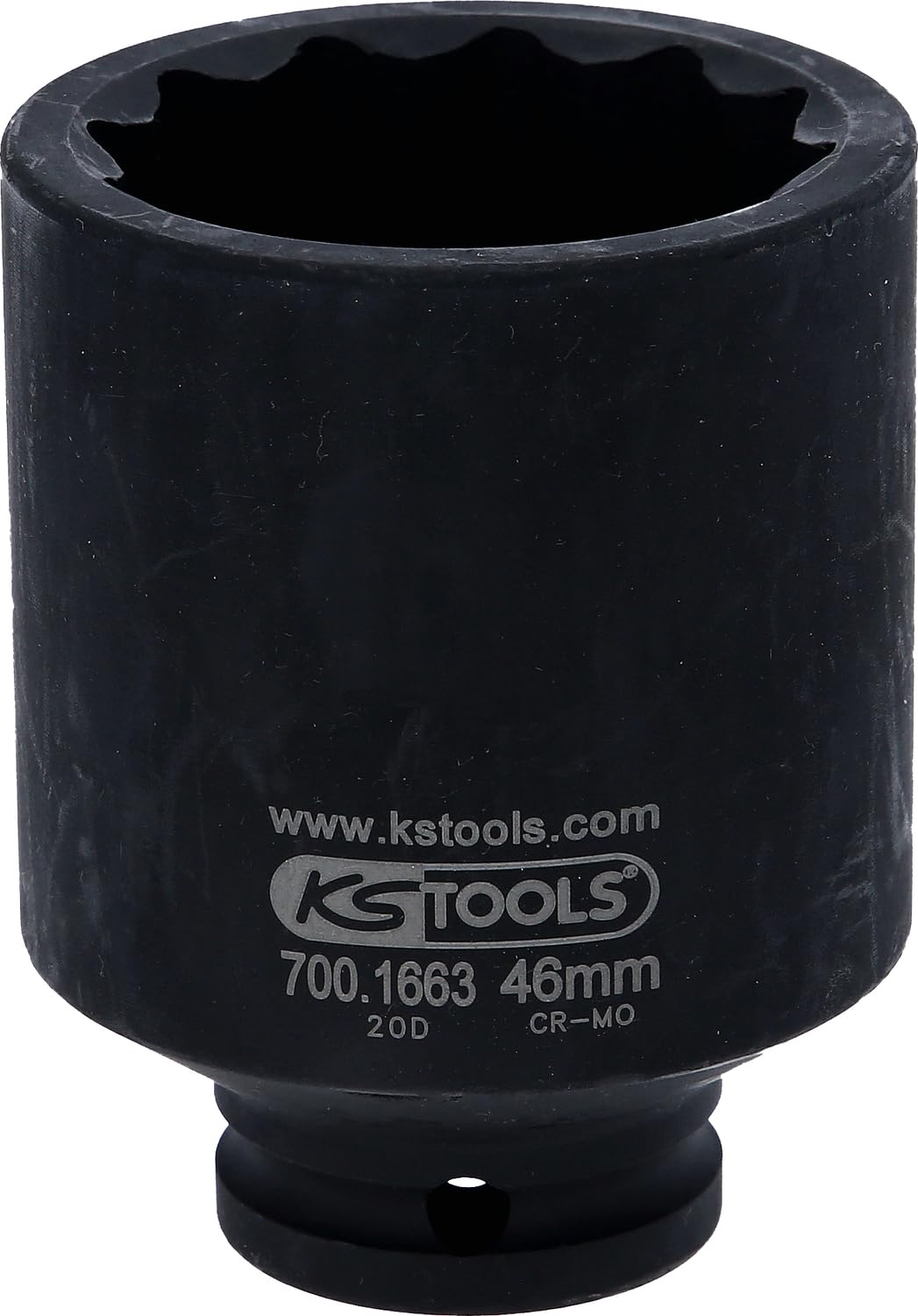 KS Tools 700.1663 Douille 12 pans 46 mm pour rotules de suspension, L.85 mm