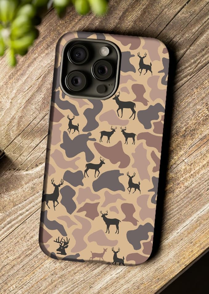 Generic Case for iPhone 15,Camo Camouflage Deer Phone Case for Men Girls Boy Kids Women,Dual-Layer Hard Shell Silicone Cover Shockproof Protective Case for iPhone 15 - Image 5