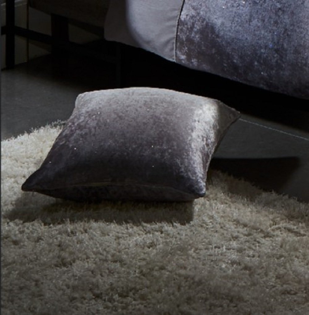 OMBRE Crushed Velvet Diamante Bedding Bedroom Collection by Viceroybedding (Mink Cushion Cover)
