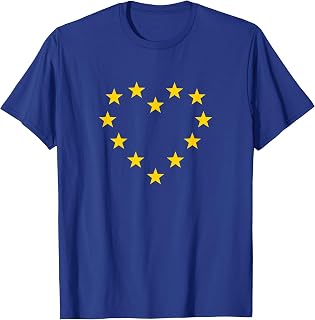 EU Stars Heart European Union Flag Symbol Europe Sign Logo T-Shirt