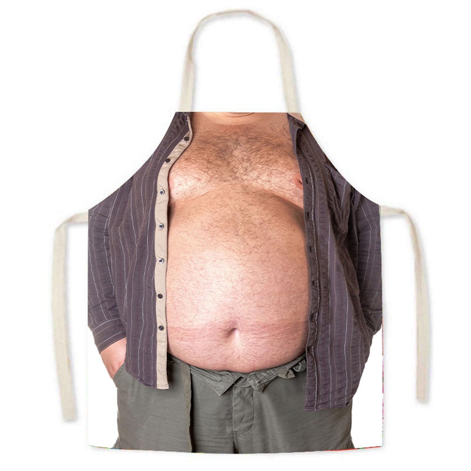 APGLSXY Realistic 3D Pattern Apron Adult Novelty Apron Practical Linen for Cooking Enthusiasts and Party Lover Creative