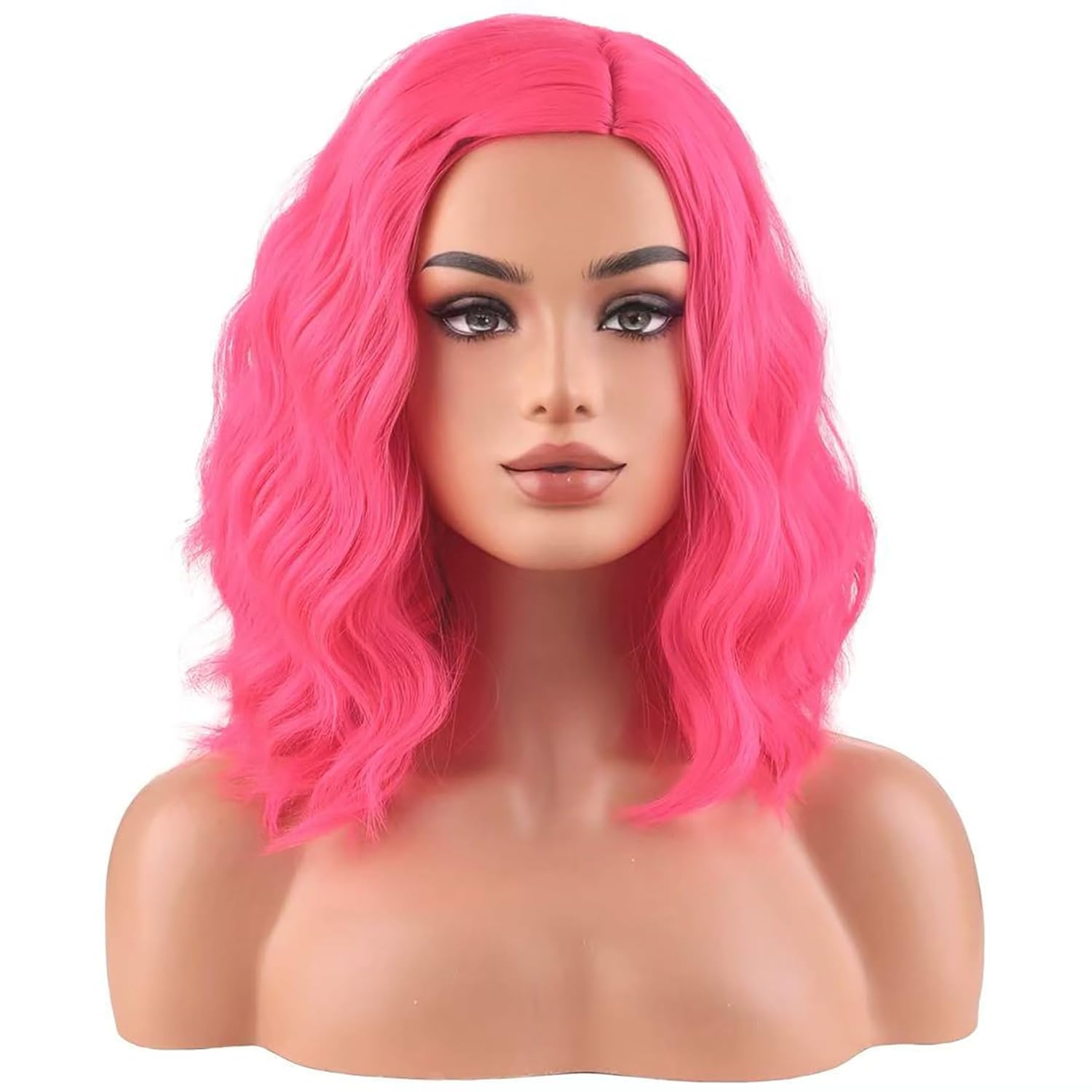 Red White Blue Wigs for Women Girls American Flag Wig 4th of July Wigs Short Curly Wavy Wigs Fourth of July Party Wig