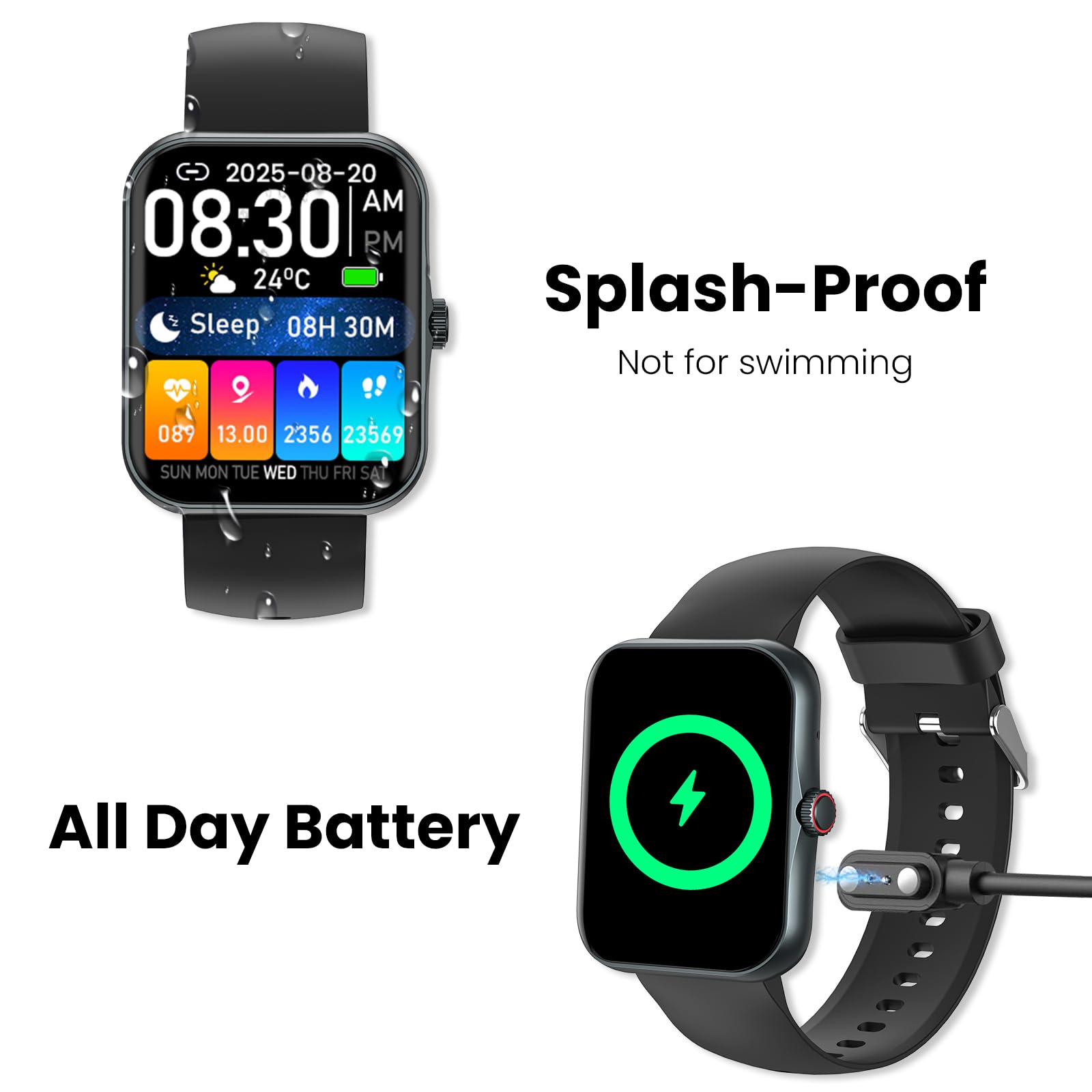 BJLBOJEY Reloj inteligente para niños, podómetro, ritmo cardíaco, rastreador de sueño, modo deportivo, reloj inteligente HD de 1.8 pulgadas para niños con/sin aplicación para niños, niñas y