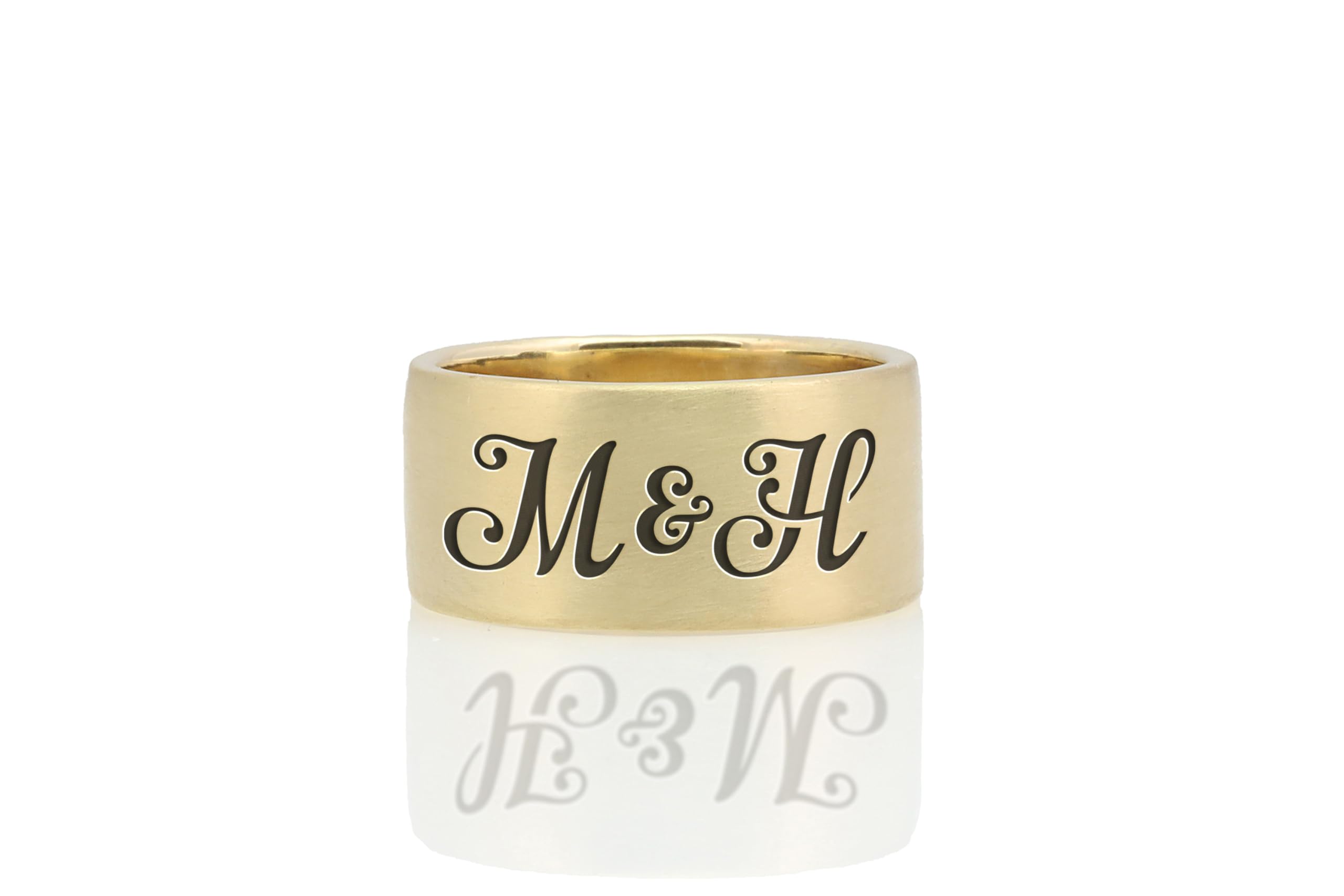 Bague à initiales de nom de couple pour graver l'amour - 9