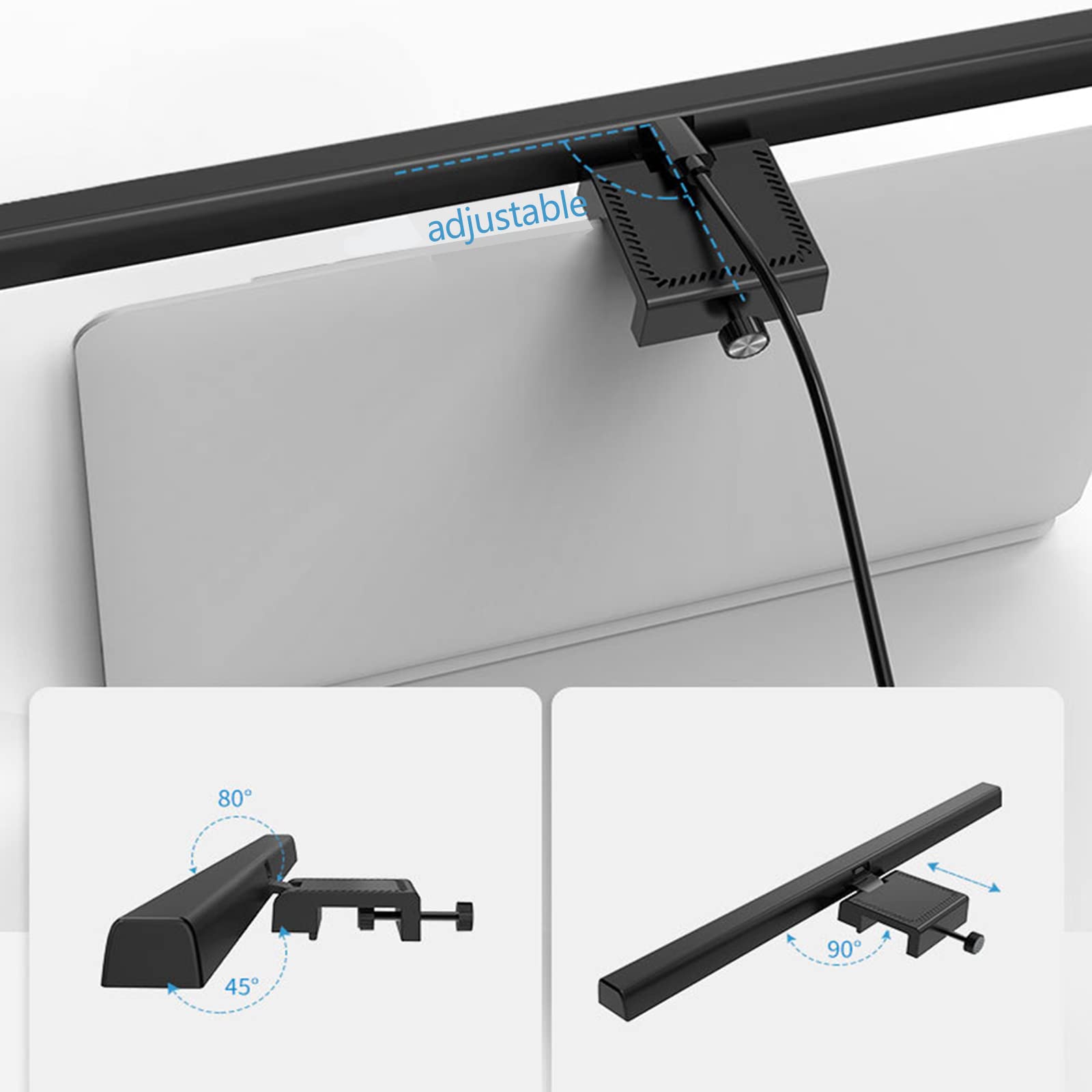 Lampe Ecran Pc, Lampe Gamer, Lampe De Bureau, Lampe De Moniteur, Barre LED, 3 Couleurs Modes Et Gradation Progressive Protection des Yeux Lampe LED, pour La Lecture Étudier Lecture Table,50CM