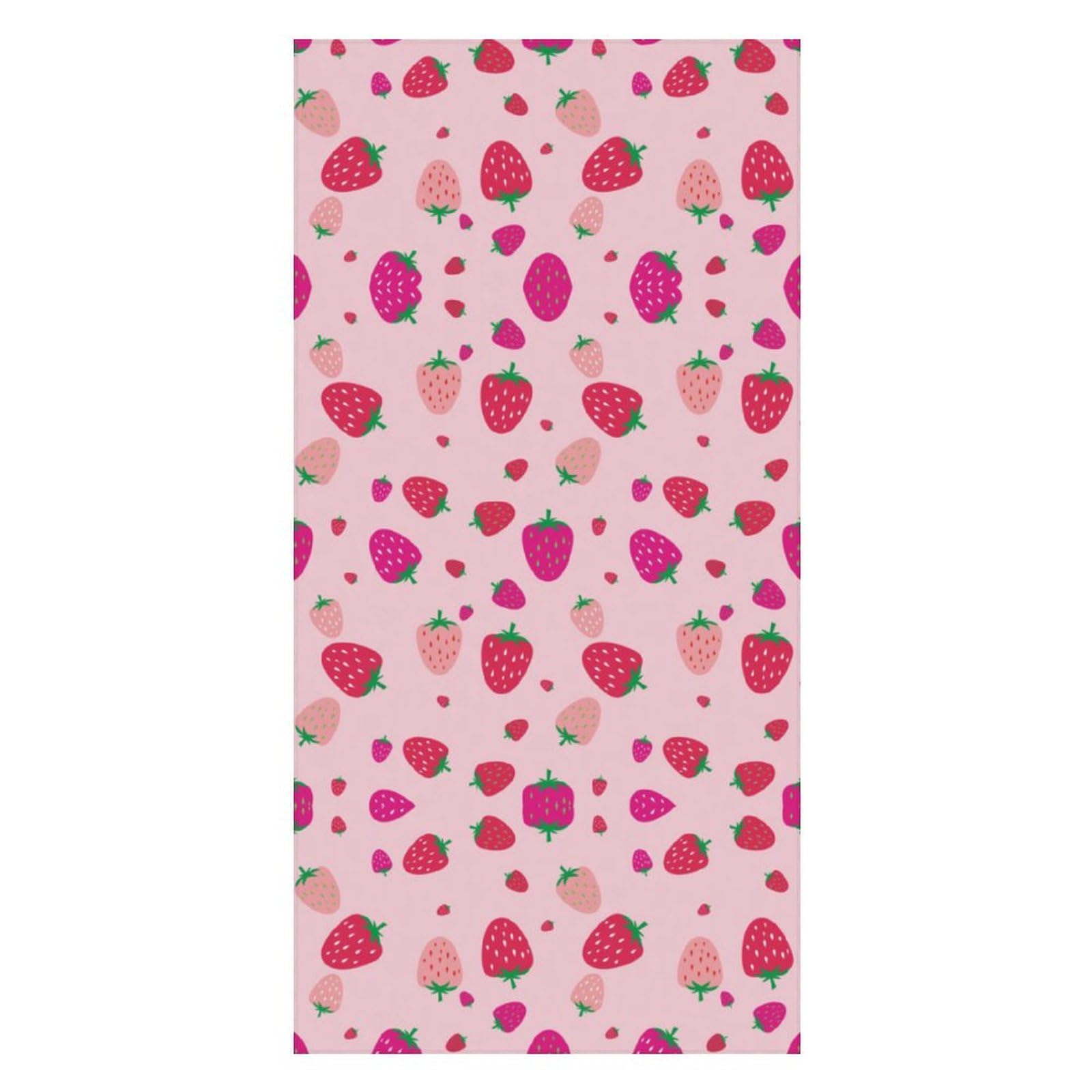 LWORZIIB Beach Towel, Strawberry Pattern Bath Towel, Pool Towel Great for Gym Swimming 80 X 160cm