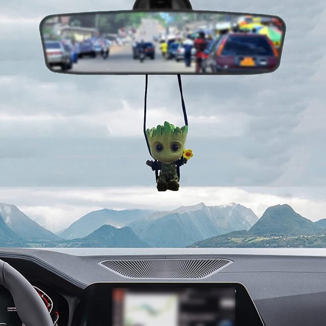 JINYISI Car Hanging Accessories,car Decoration Charm Pendant,Car Mirror Suspension Decoration,swing small tree man rearview mirror pendant,Car Men and Women Supplies,Car interior supplies