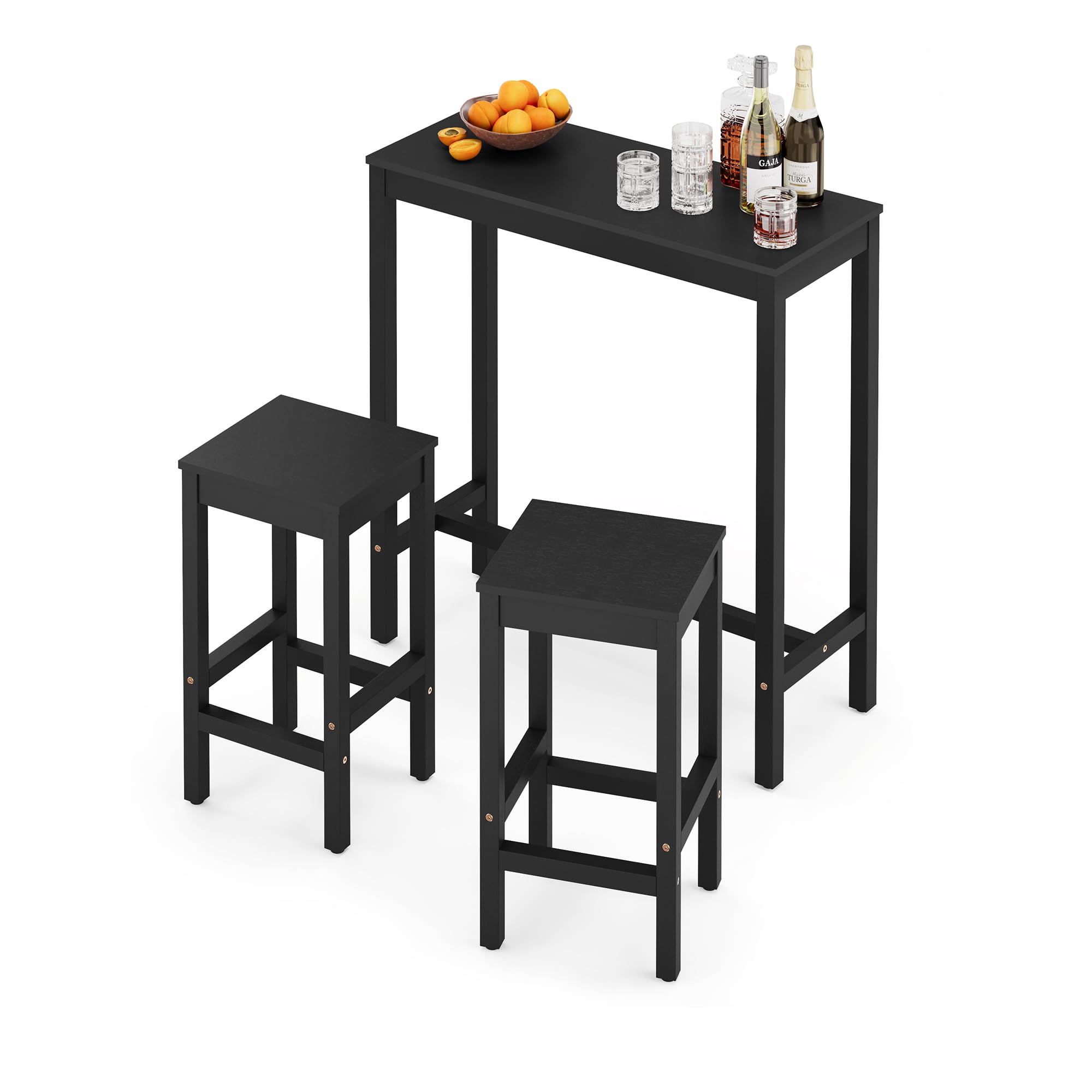 Amazon.com: Cozyman 38 inch Bar Table and Chairs Set, Acacia