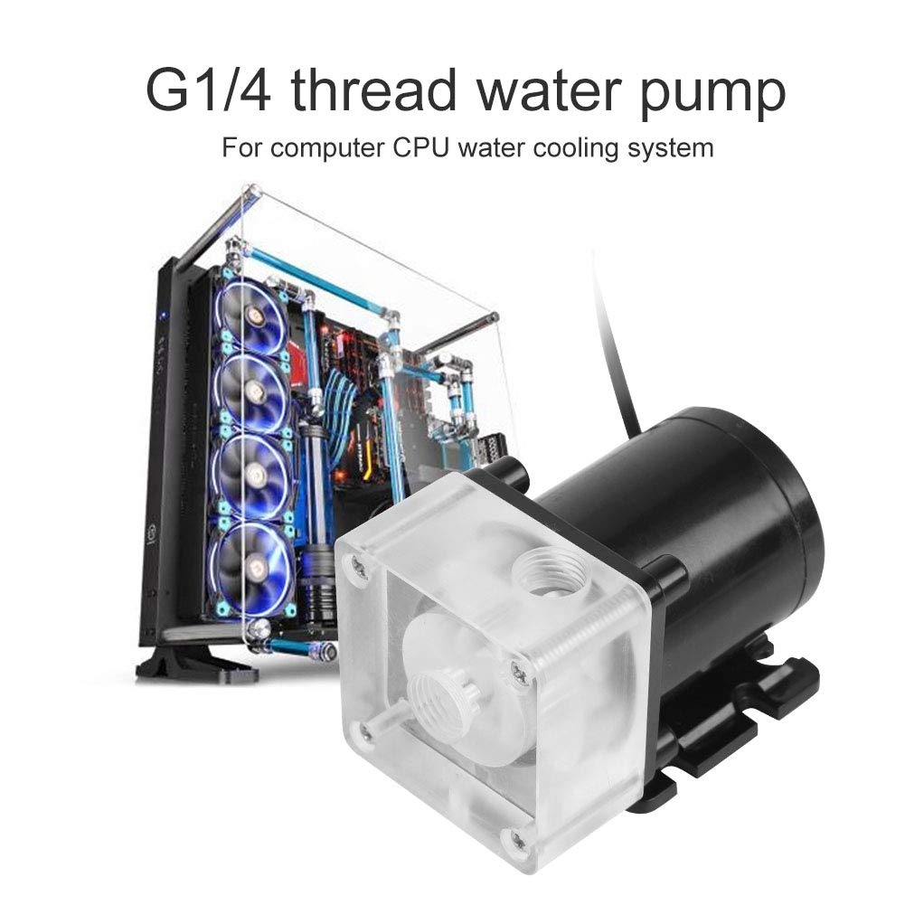 Socobeta Water Cooling Pump Noiseless CPU Water Bump Computer Water Cooling System Pump G1/4 Thread for PC 500L/H