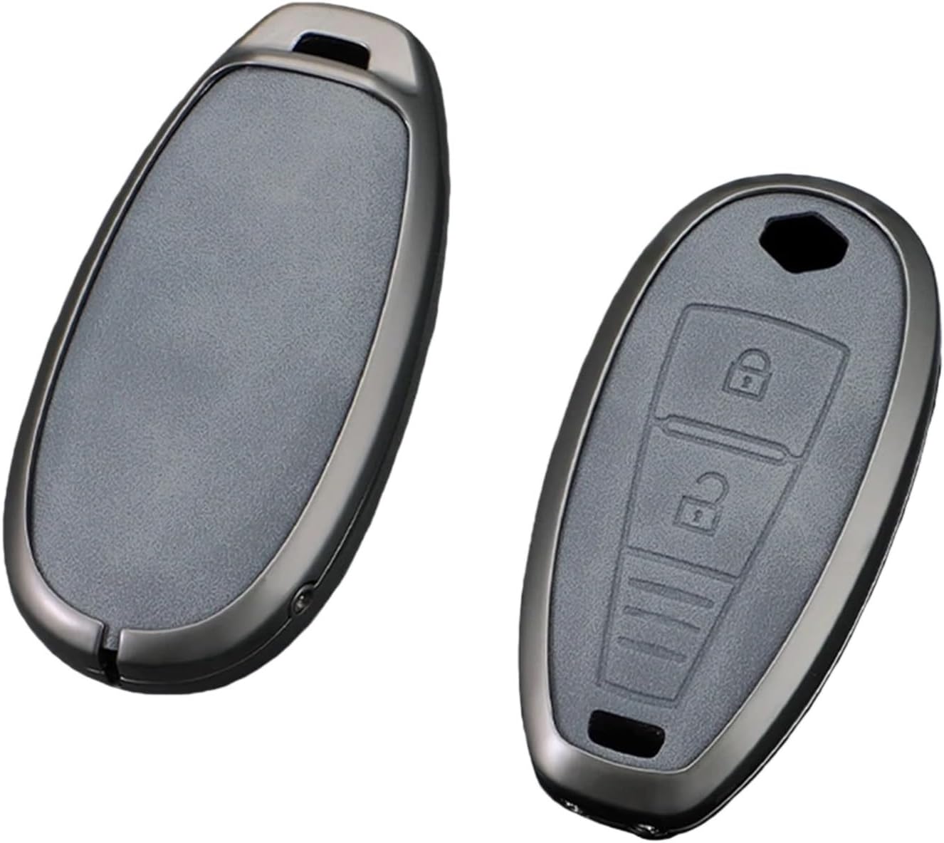 Compatible for Suzuki Ertiga/ Ciaz /Vitara /SX4 S-Cross/ Ignis /Baleno /Kizashi/ Escudo Metal Leather Car Key Fob Cover Case Keychain 2 3 Button(3 Buttons)