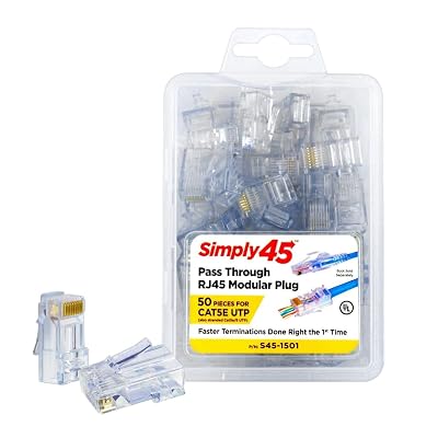 Simply45 Unshielded Pass-Through RJ45 Modular Plug