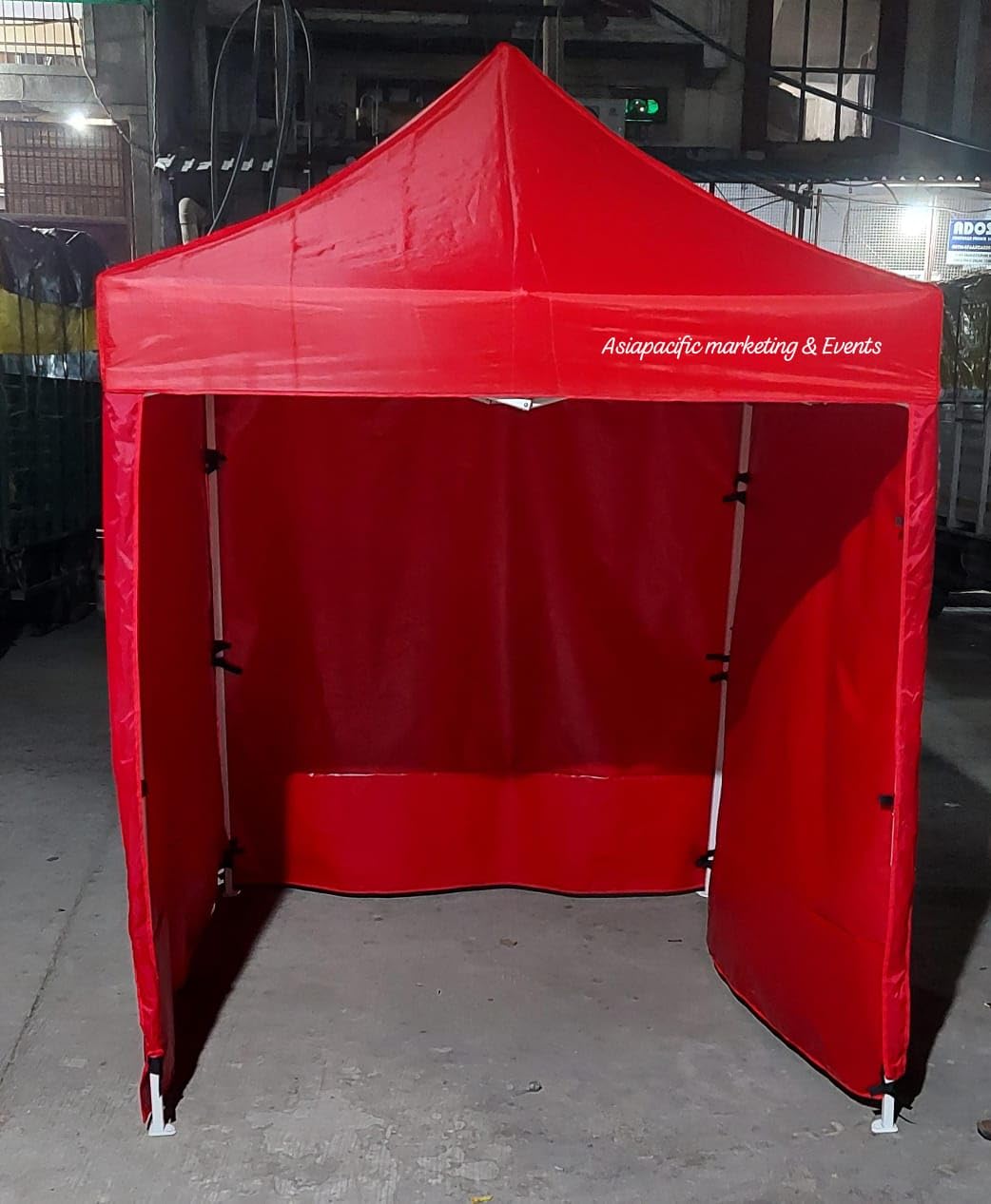 ASIAPACIFIC MARKETING Gazebo Portable Tent for Garden, Picnic, Product Promotion, Camping. Free Heavy Duty Trolly & Carry Bag with 4 Sets of Sand Bags (6.5X6.5, Red)