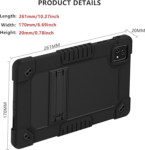 Miniatura 7 de Funda para tablet T-Mobile Revvl Tab 5G lanzada en 2023, correa para el hombro de silicona suave y parte trasera dura, híbrida a prueba de golpes,