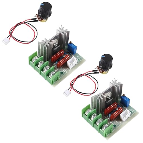 Diitao Regulador de voltaje de CA de 2 piezas, módulo regulador de voltaje eléctrico SCR de 50-220 V, 2000 W, regulador de temperatura, regulador de