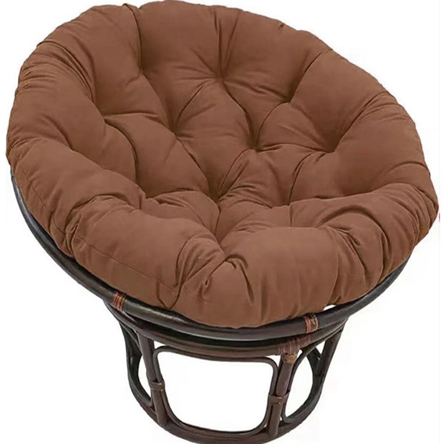 Cojines redondos de ratán para sillón, uso al aire libre, jardín, interior, columpio, sofá, accesorios para uso doméstico (café, 90 x 90 cm)