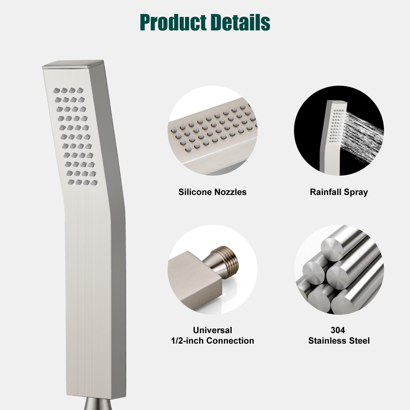 Heyalan Exposed Shower System 3 Function Bathroom Shower Faucet Set 9