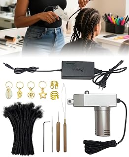 Fastlocs Dread Machine, All-in-One Electric Dreadlock Tool with 7 Speeds & 7 Loc Sizes (4–16mm), Fast & Easy DIY Portable Dreadlocks Maker with Multiple Tools for All Hair Types (All 7 Loc sizes)
