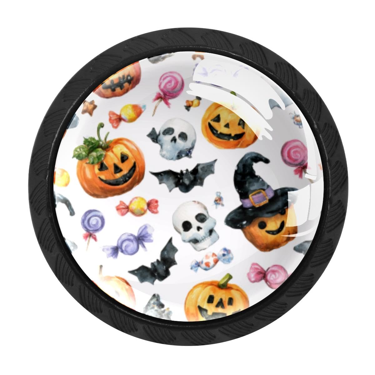 Heoeh Multi 6 4 Pcs Cabinet Knobs, Halloween Pumpkins Skull Drawer Knobs Dresser Handles