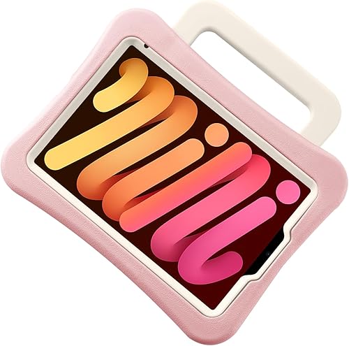 Miniatura 9 de Funda para niños para iPad Mini 7 (A17 Pro) 2024iPad Mini6 2021, ligera, resistente, a prueba de golpes, a prueba de caídas con asasoporte, funda