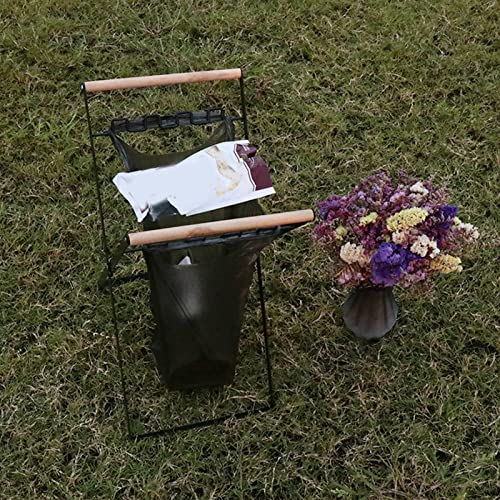 AUNMAS Müllsackständer, Müllsackhalter, modernes zusammenklappbares Design für Garten, Terrasse, Hof Schwarz - Image 4