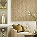 RoomMates RMK10707WP Metallic Gold and Black Striped Hexagon Peel and Stick Wallpaper