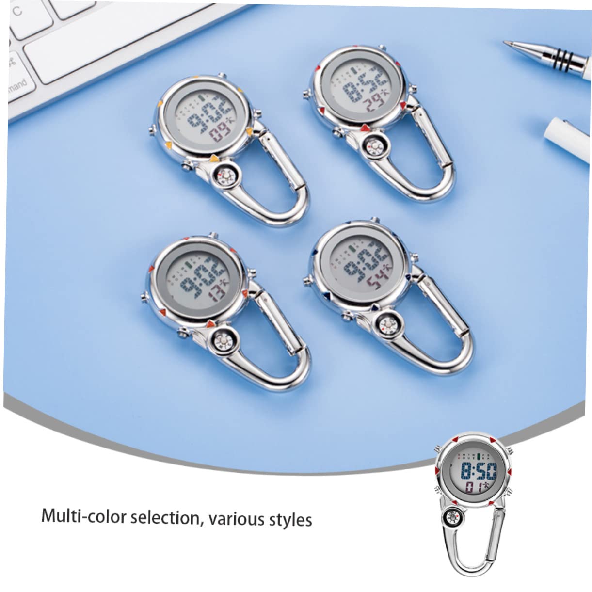 VALICLUD 3 Stück Einfaches Design Karabiner Uhr Quarzuhr Alarm Und Kompass Für Taucher