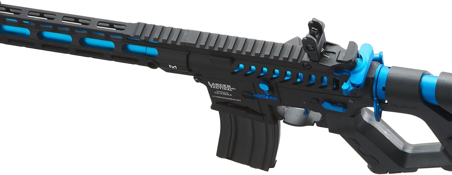Lancer Tactical Gen 2 Enforcer Blackbird Full Metal Airsoft AEG Rifle with Mosfet/ETU-Electric Full/Semi-Auto (Lipo Battery & Charger Included)