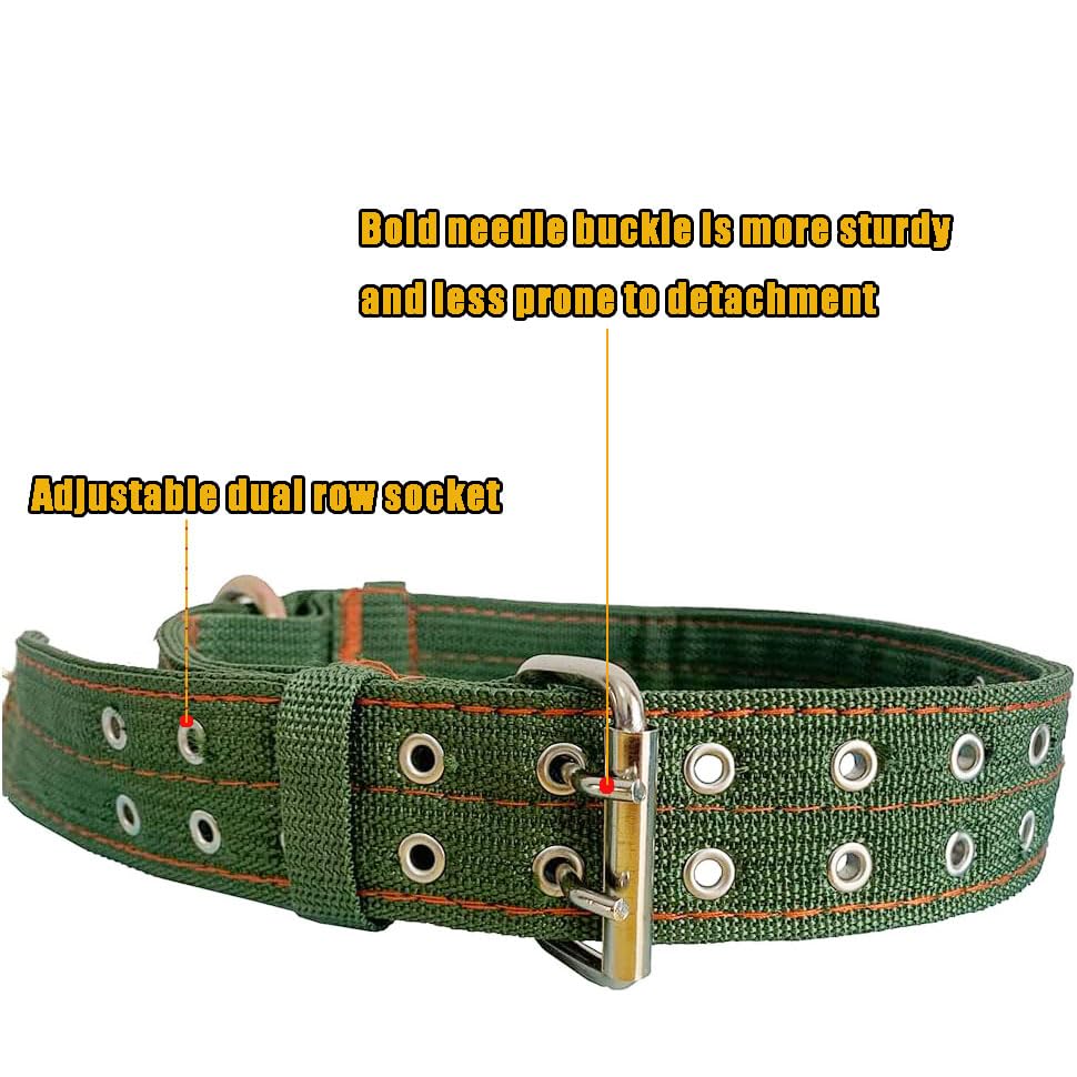 Image of Cattle Collar Thick Canvas Cow Neck Strap Adjustable Nylon Thickened Cow Collar Collar With Cow Bell For Horse Sheep Cattle Dog Etc Farm Animals Pets (38.5Inch),Green