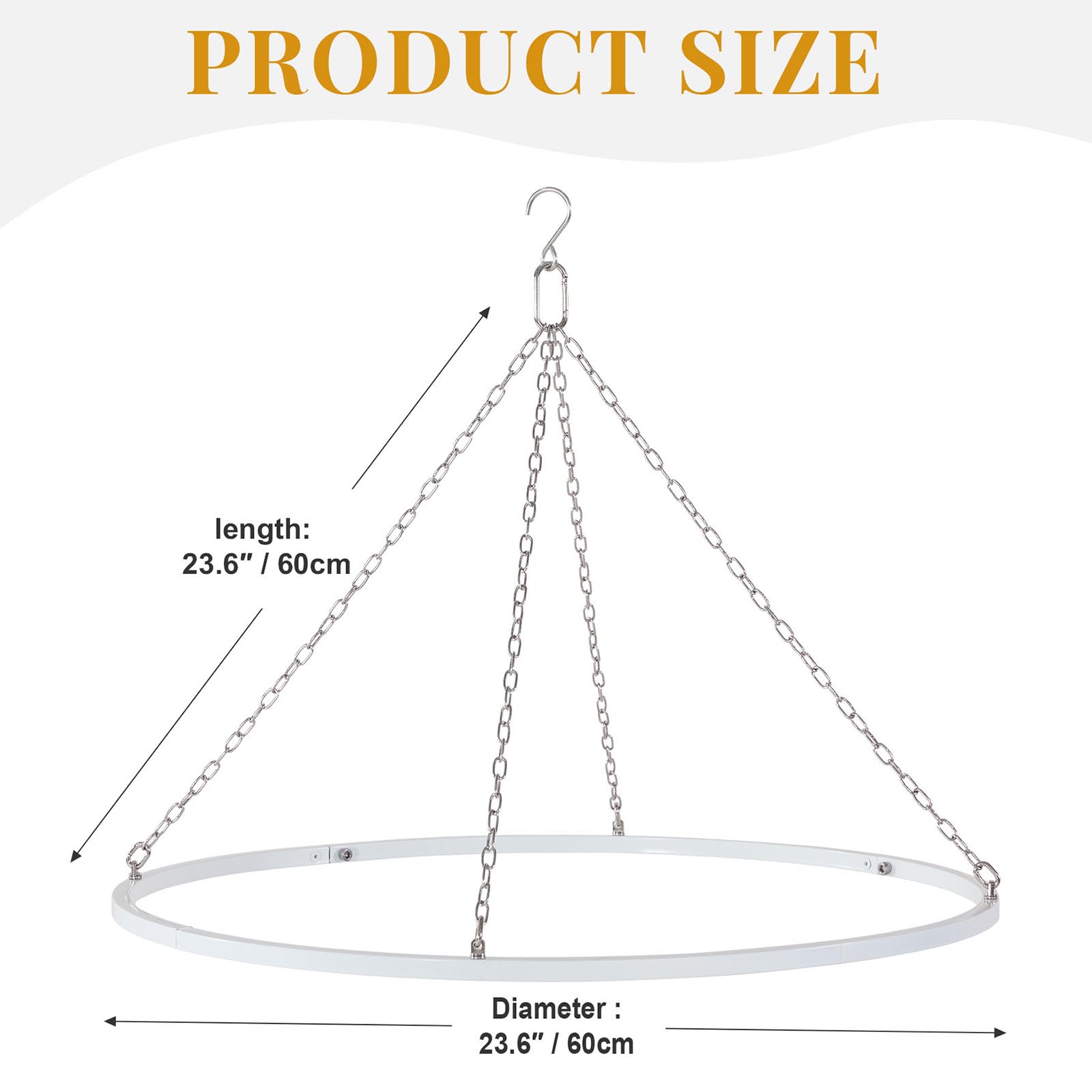 Anneau de suspension décoratif moderne en métal - Design amovible - Parfait pour la décoration de mariage