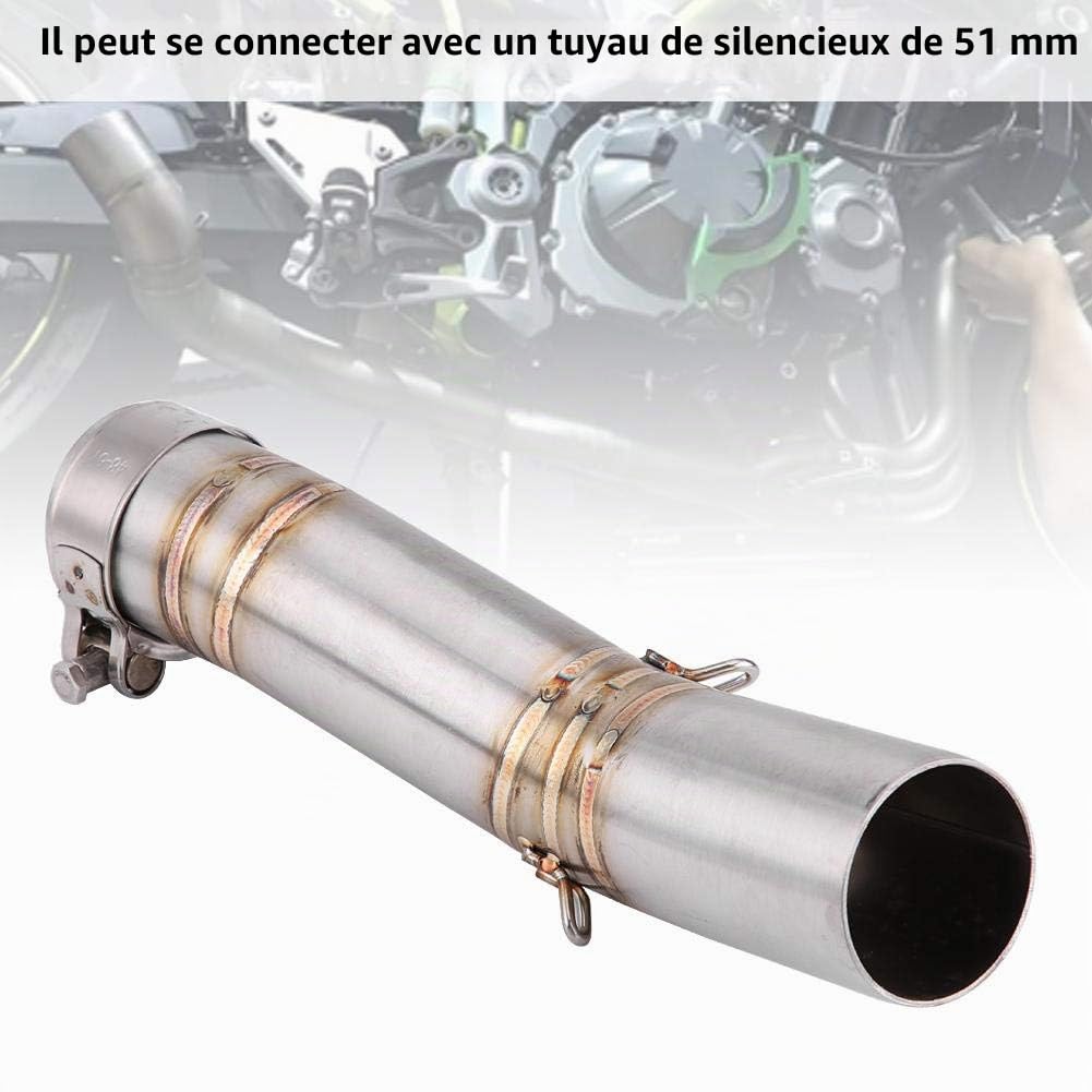 KIMISS Tube D'échappement de Moto, Connecteur Central D'échappement Avec Accessoires de Montage pour GSX-R600 / GSX-R750(K7)