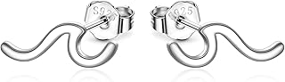 Wave Earrings 925 Sterling Silver Ocean Wave Stud Earrings Ocean Wave Jewelry Beach Gifts for Women Girls