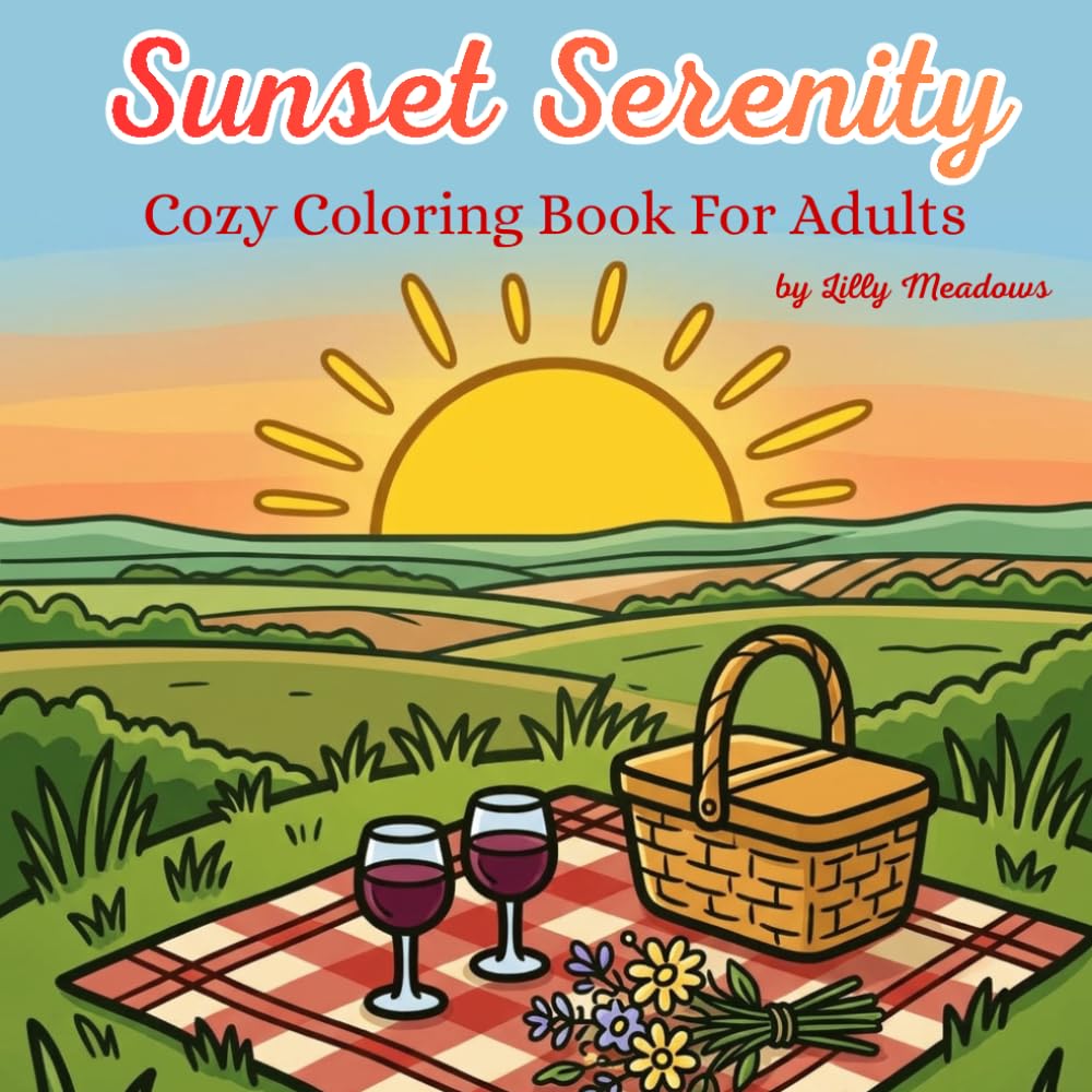 Sunset Serenity: Cozy Coloring Book for Adults | 40 Peaceful Golden Hour Landscapes, Coastal Sunsets & Tranquil Horizons for Relaxation and Stress Relief (Cozy Spaces Coloring Books)