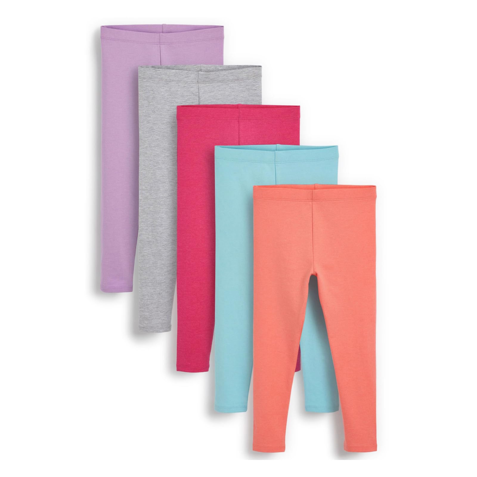 NEXT Mädchen Leggings (3 bis 16 Jahre), 5er-Pack Purple/Grey/Bright Pink/Light Blue/Orange 140