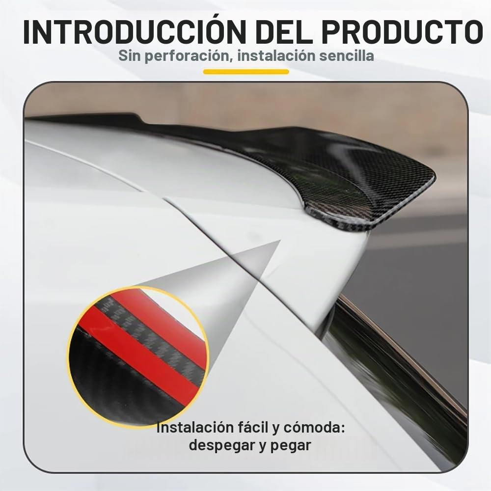 Alerón Trasero,para Fo-rd Puma ST-Line 2019 2020 2021 2022 2023 Hatchback ABS Carrocería Techo Trasero Spoiler Styling Maletero Coche Spoiler Accesorios,A/Black