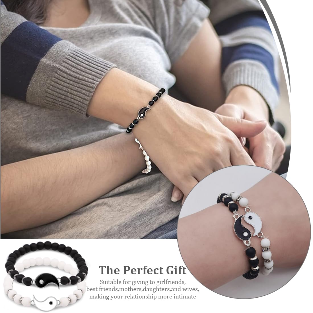 Braccialetti Dell'Amicizia Per BFF - 2 Pezzi Con Simbolo Yin Yang, Regolabili E Di Alta Qualità - Foto 4