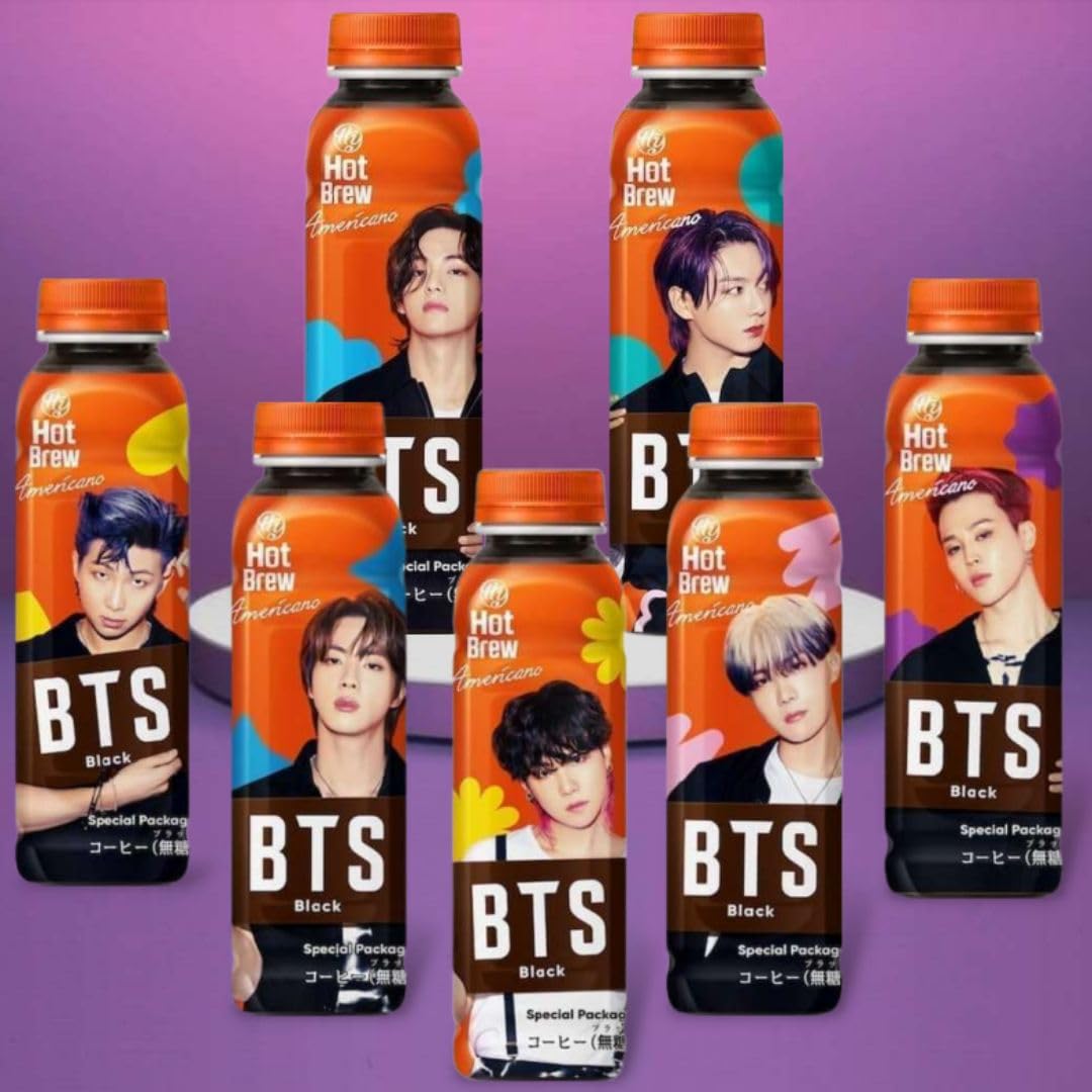 Bebida Coreana de Café | Sweet Black y Black BTS | Una Bebida Exclusiva para Fans del K-pop | 350ml | Pack de 2