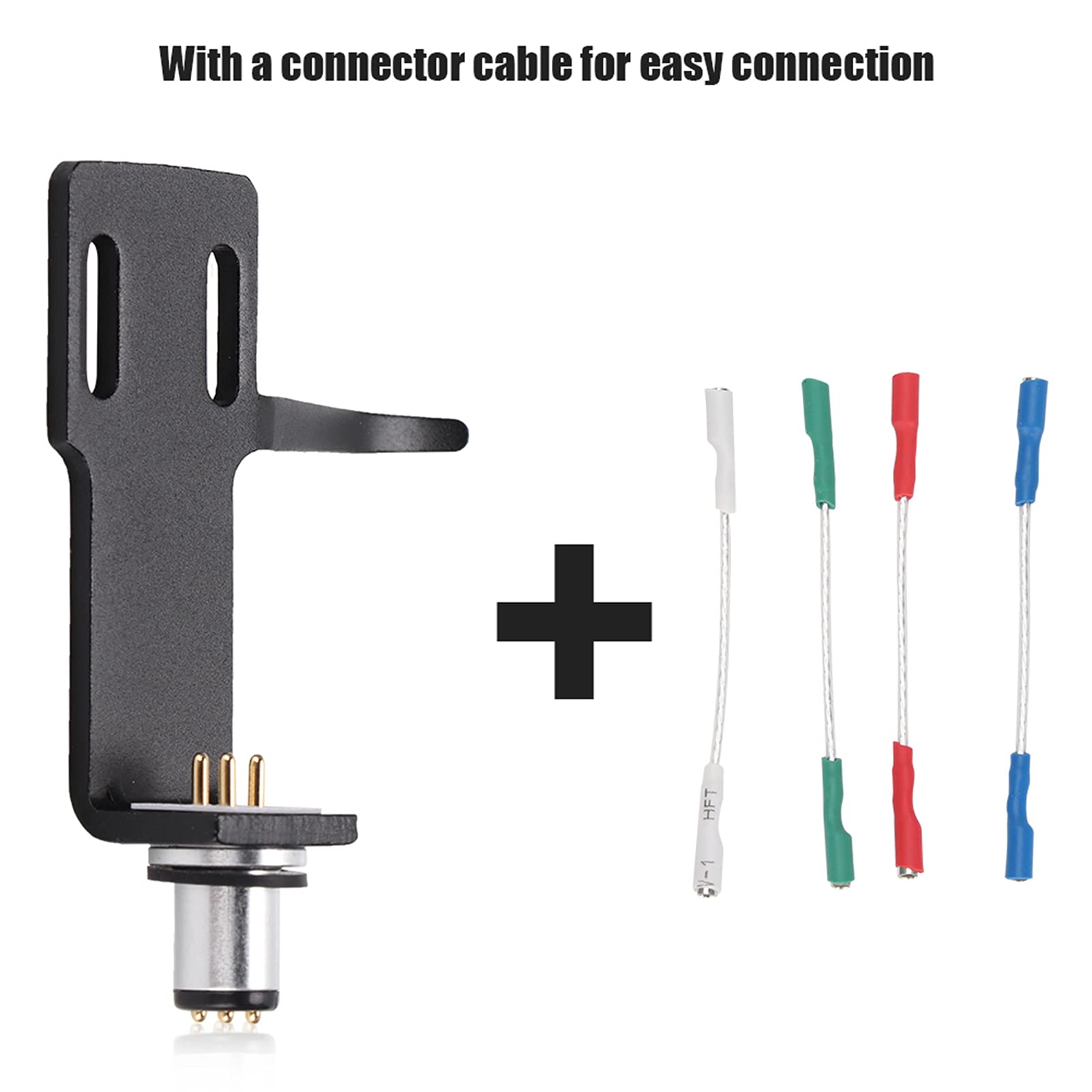 Testina Girevole Supporto, Testa Stilo con Cavo di Piombo, Giradischi Universal Guscio, Montaggio Ricambio Fili Vari Fono Phono Headshell Fonografo Player per Maggior Parte dei Pickup fonografici