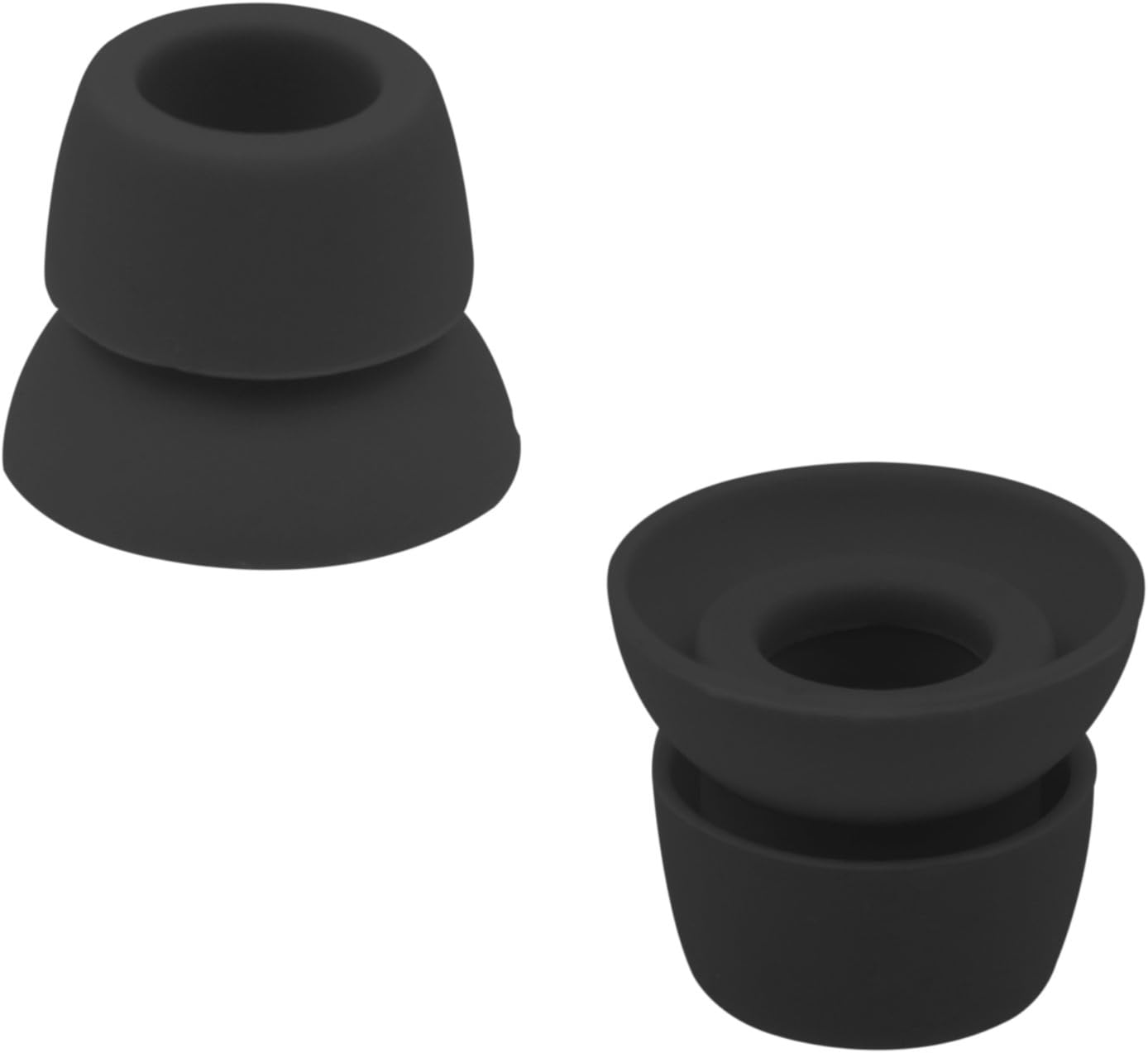 ALXCD Ear Tips for Powerbeats3 Wireless Earphone, SML 3 Sizes 6 Pair Earbud Tips & 2 Pair Double Flange Silicone Replacement Ear Tip Cushion, Fit for Beats Powerbeats 3 Wireless 3 [8 Pair](Black)