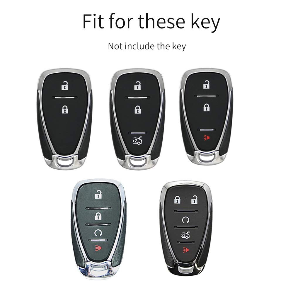 ontto Etui na kluczyki samochodowe Chevrolet Malibu Camaro Cruze Spark Equinox Sonic Volt Bolt 2019 plastikowy pokrowiec z breloczkiem ochrona z włókna węglowego czarny