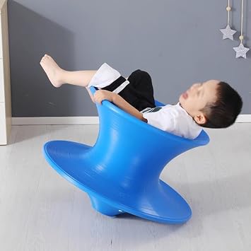 Kids Sensory Swivel Chair, Autism Kids Swivel Chair for Boys & Girls Ages 2 to 5, 360 Swivel Gyro Chair/Balance Game Chair for Theater PlaygroundDark Blue
