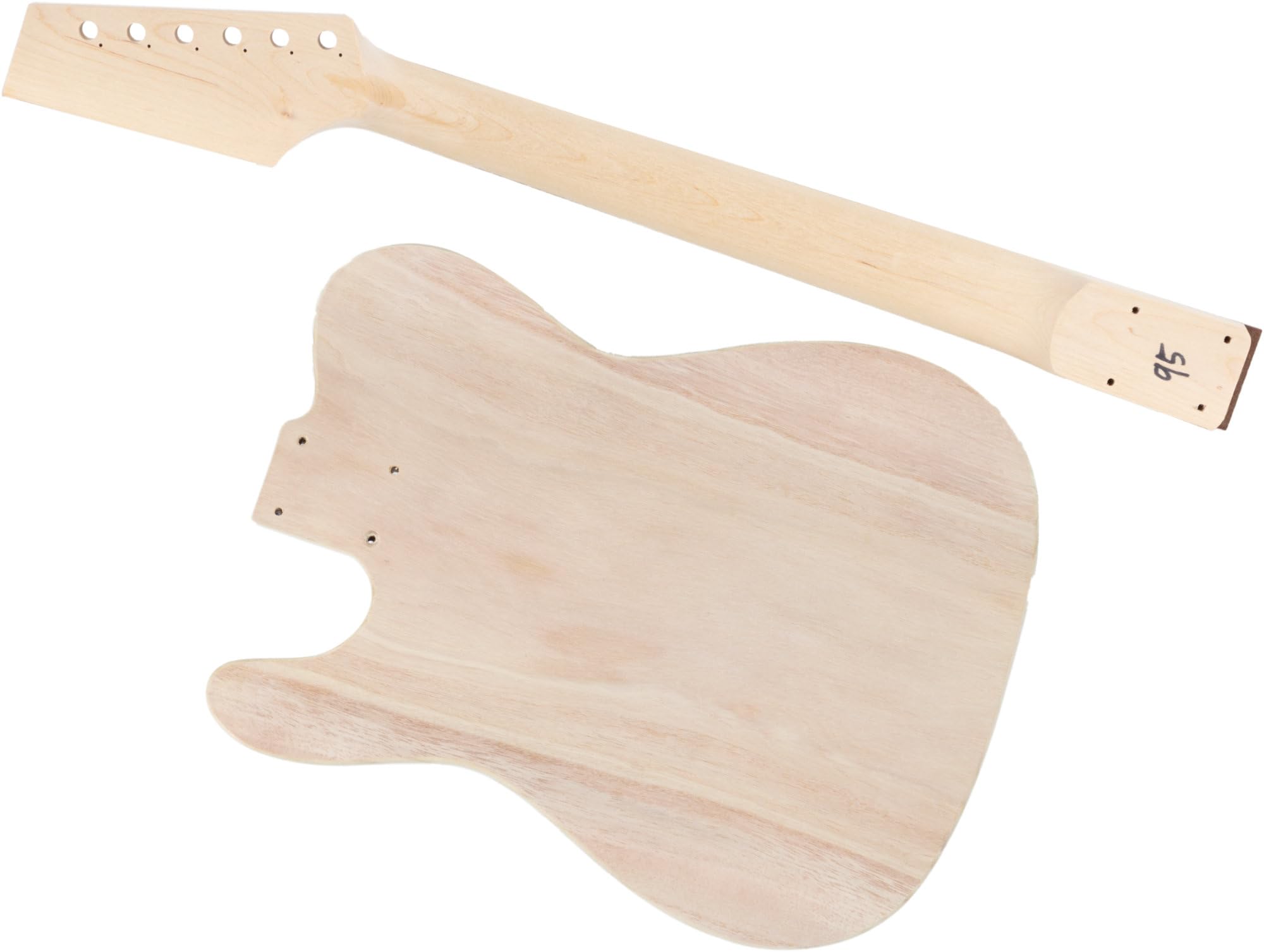 Rocktile Kit Chitarra Elettrica TL-Style - Kit DIY per Costruire la Tua Chitarra con Corpo in Paulownia, Manico in Acero, Tastiera in Palissandro, 2 Pickup Single-Coil, Incluso Hardware - Naturale