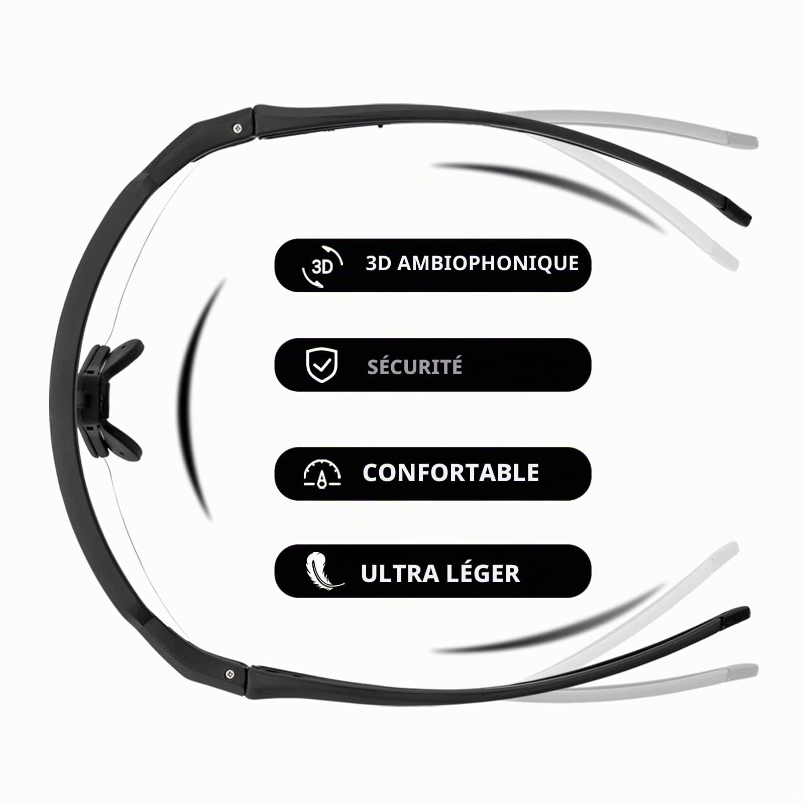 ROCKBROS Lunettes de Cyclisme Photochromiques Protection UV400 Coupe-Vent Lunettes de Soleil Clair Lunettes de Sport Activités de Plein Air Homme Femme VTT Vélo Route Course Pêche Golf Noir Blanc