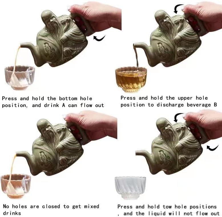 Miniatura 3 de Tetera Assassins, hecha a mano en China, maceta de dos corazones, maceta de pato mandarina, maceta de reflujo de adorno de estante Bogu